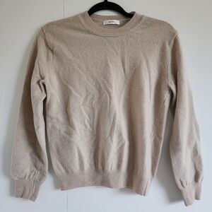 Dailylook Wool Cashmere Blend Sweater Tan Crewneck Minimalist